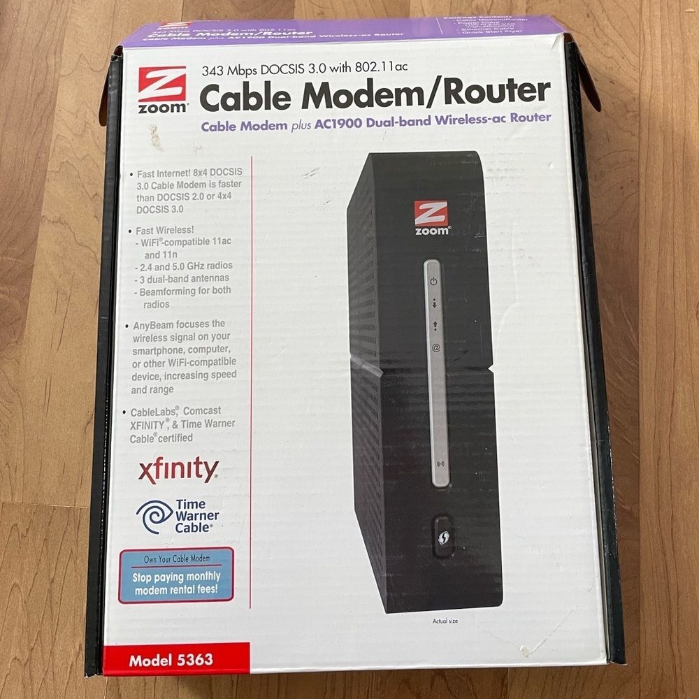 Zoom Black Dual-Band Modem Router